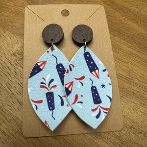 5/$10 Rocket and Firework‎ Print Earrings